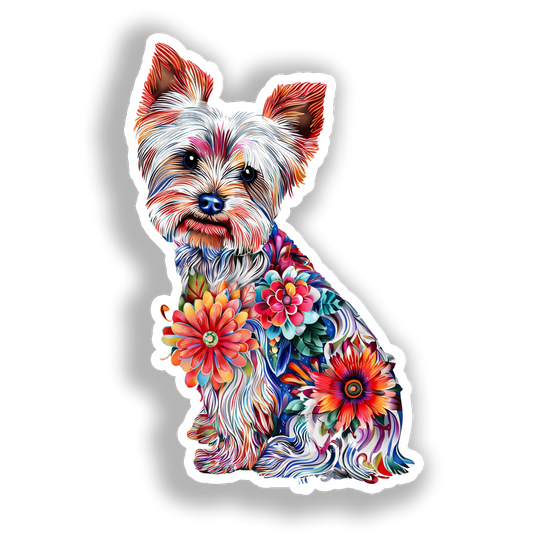 Yorkshire Terrier Dog Vinyl Decal Sticker for Car, Laptop, Tumbler and more # A017127-4" x 4"