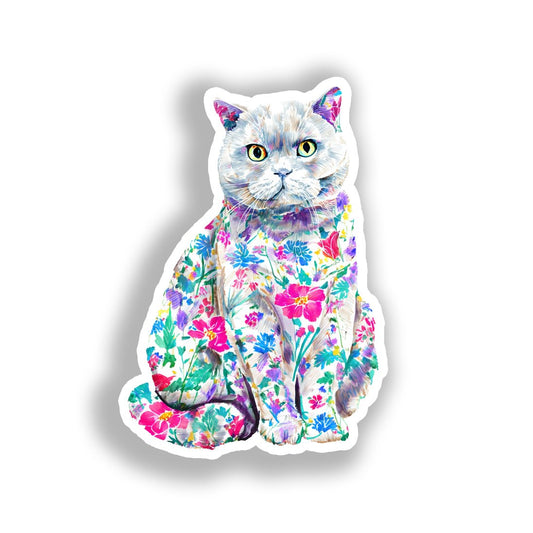 British Shorthair Cat Vinyl Decal Sticker for Car, Laptop, Tumbler and more # A018955-4" x 4"