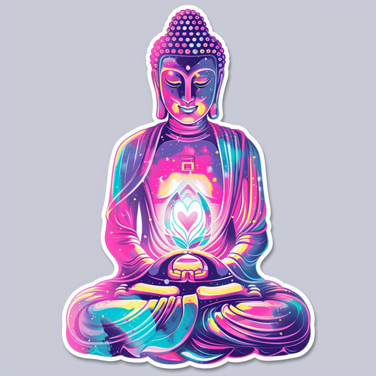 Sticker of a Buddha majestic Expressive surreal Vinyl Decal Sticker for Car, Laptop, Tumbler and more # F017232