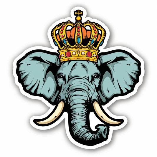 Elephant Expressive surreal Vinyl Decal Sticker for Car, Laptop, Tumbler and more # F022287-4" x 4"