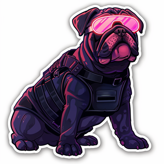 Bulldog Dog majestic Expressive surreal Vinyl Decal Sticker for Car, Laptop, Tumbler and more # F017619