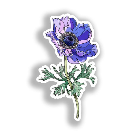 Anemone Flower Vinyl Decal Sticker for Car, Laptop, Tumbler and more # A018784-4" x 4"