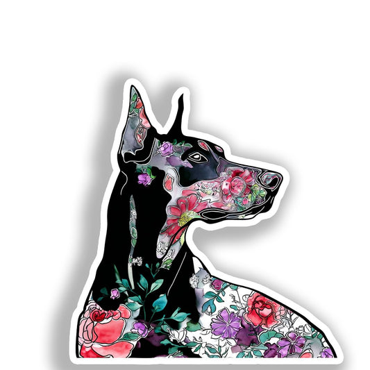 Doberman Pnscher Dog Vinyl Decal Sticker for Car, Laptop, Tumbler and more # A019710-4" x 4"