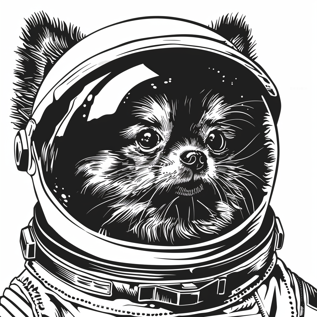 Sticker of a Pomeranian Dog astronaut majestic Expressive surreal Vinyl Decal Sticker for Car, Laptop, Tumbler and more # F013882