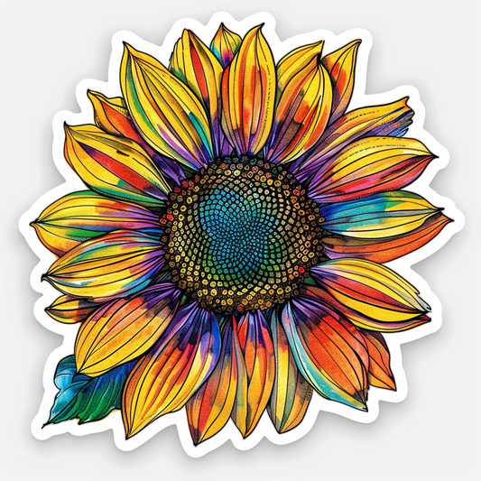 Sunflower flower majestic Expressive surreal Vinyl Decal Sticker for Car, Laptop, Tumbler and more # F023031