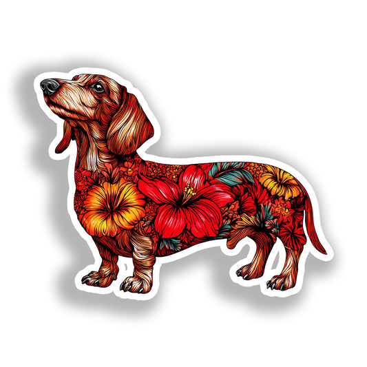 Dachshund Dog Vinyl Decal Sticker for Car, Laptop, Tumbler and more # A019752-4" x 4"