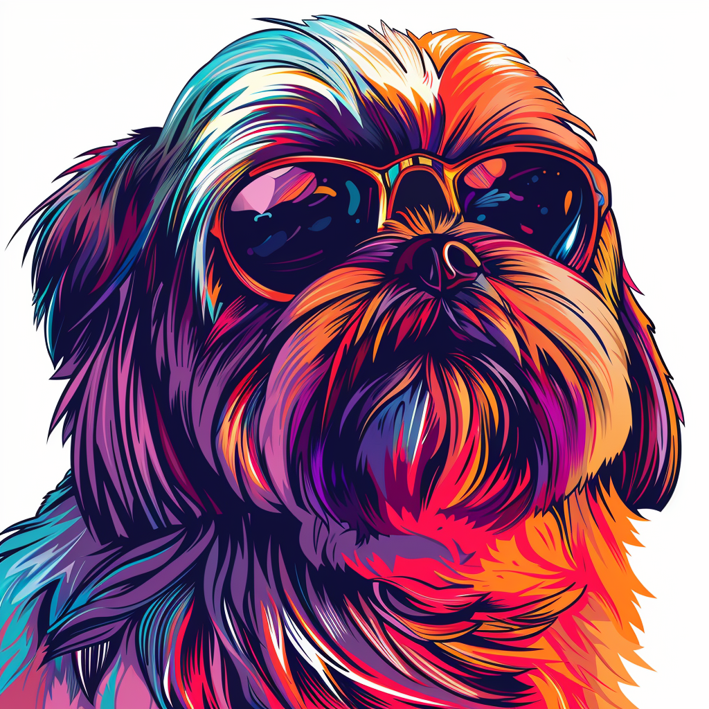 Adorable Shih Tzu Dog Expressive surreal Vinyl Decal Sticker for Car, Laptop, Tumbler and more # F018346