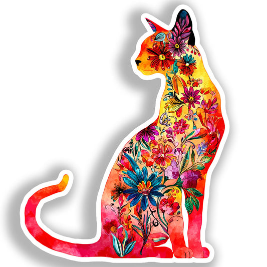 Abyssian Cat Vinyl Decal Sticker for Car, Laptop, Tumbler and more # A018848-4" x 4"