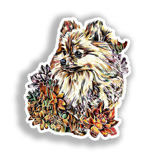 Pomeranian Dog Vinyl Decal Sticker for Car, Laptop, Tumbler and more # A017271-4" x 4"