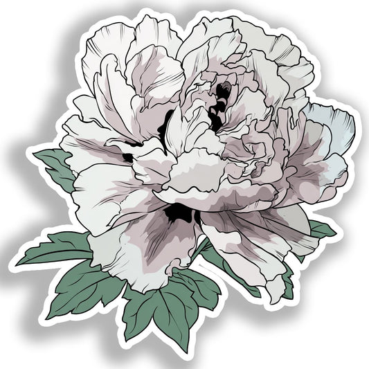 Peony Flower Vinyl Decal Sticker for Car, Laptop, Tumbler and more # A019298-4" x 4"