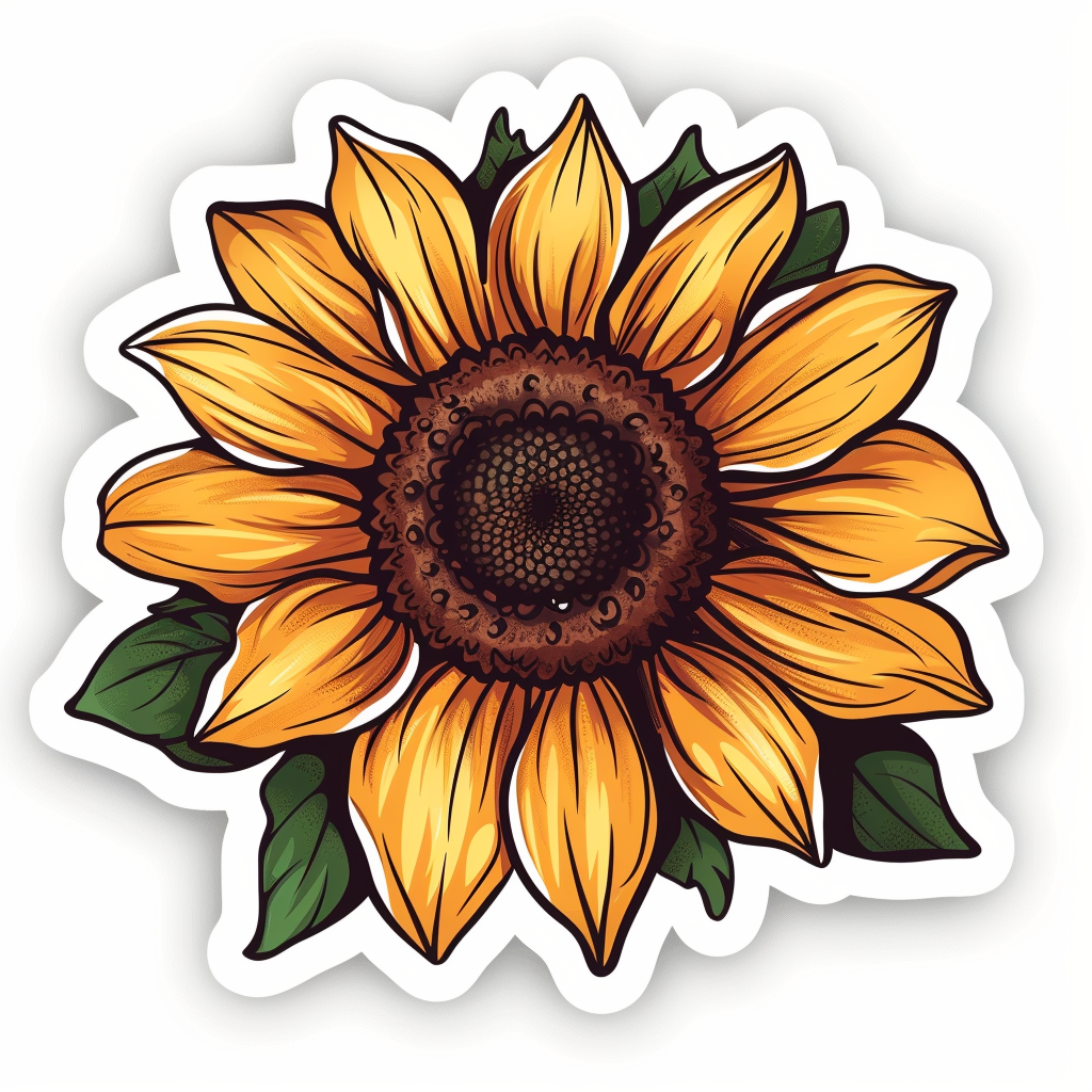 Sunflower flower majestic Expressive surreal Vinyl Decal Sticker for Car, Laptop, Tumbler and more # F023049
