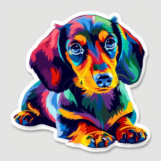 Dachshund Dog cartoon Vinyl Decal Sticker for Car, Laptop, Tumbler and more # F012945