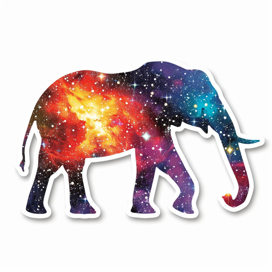 Elephant Expressive surreal Vinyl Decal Sticker for Car, Laptop, Tumbler and more # F022328-4" x 4"