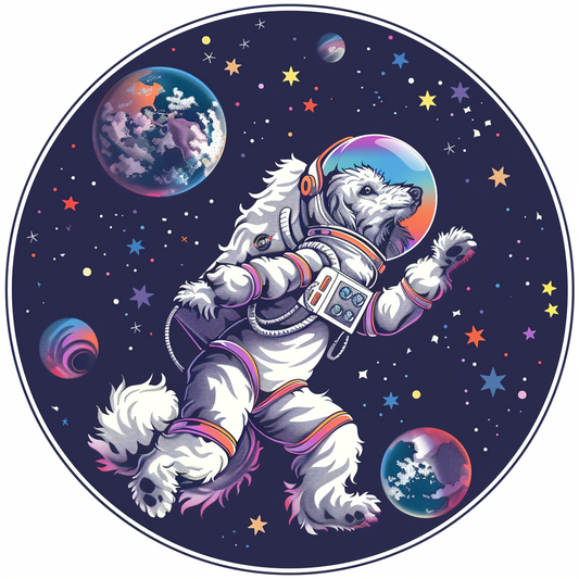 Poodle Dog astronaut Vinyl Decal Sticker for Car, Laptop, Tumbler and more # F012467