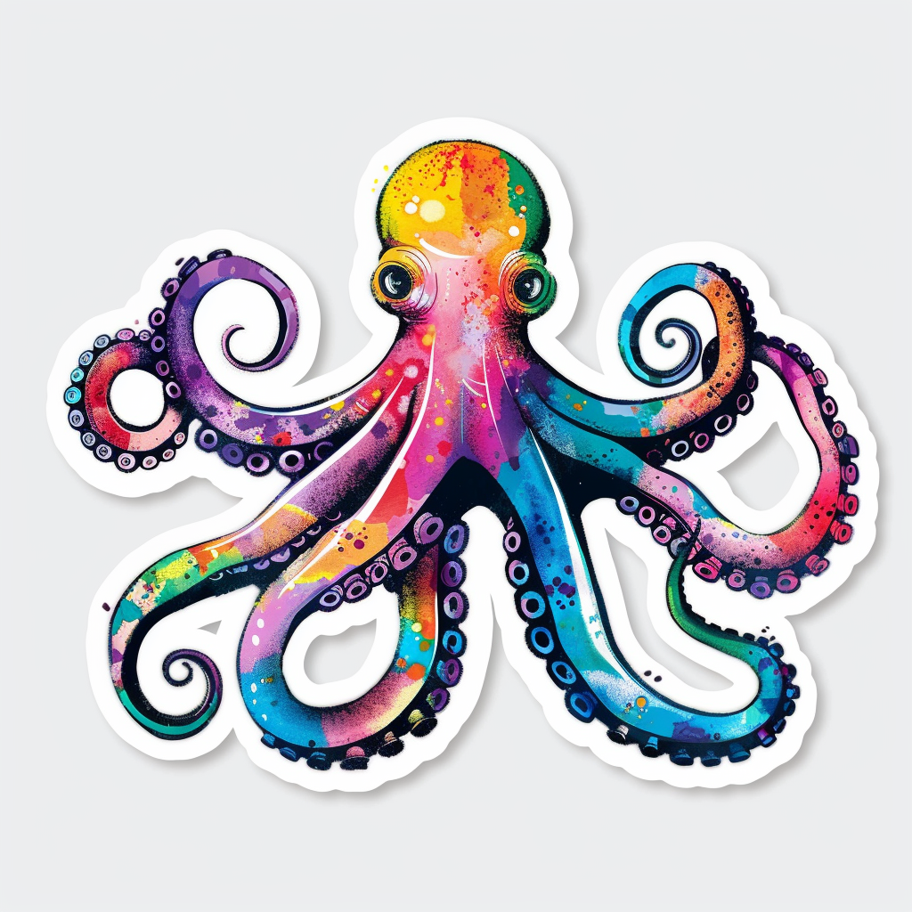 Sticker of an Octopus astronaut majestic Expressive surreal Vinyl Decal Sticker for Car, Laptop, Tumbler and more # F015657