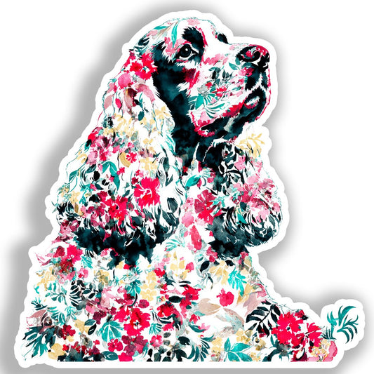 Cocker Spaniel Dog Vinyl Decal Sticker for Car, Laptop, Tumbler and more # A018760-4" x 4"