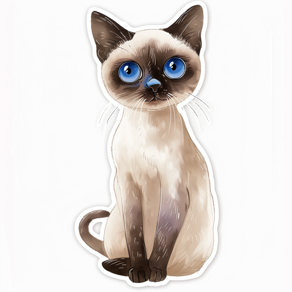 Siamese cat Vinyl Decal Sticker for Car, Laptop, Tumbler and more # F07563