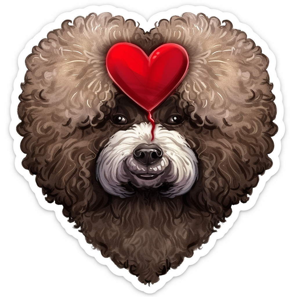 Poodle Dog heartcore Vinyl Decal Sticker for Car, Laptop, Tumbler and more # F012356