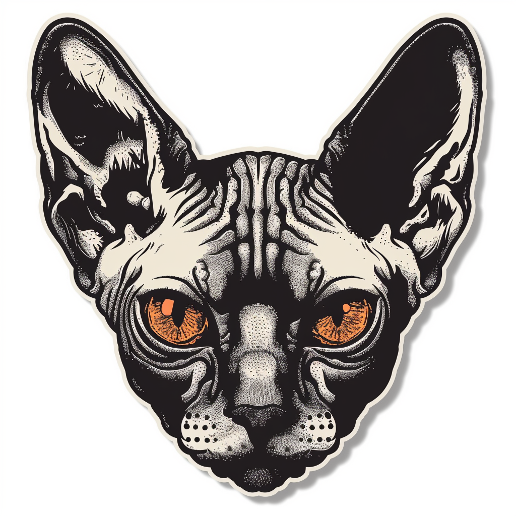 Sphynx Cat Vinyl Decal Sticker for Car, Laptop, Tumbler and more # F010013