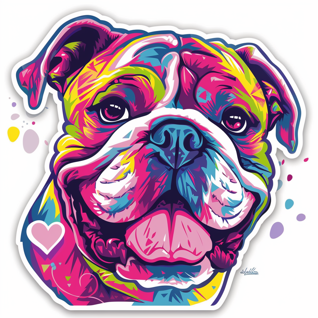 Bulldog Dog majestic Expressive surreal Vinyl Decal Sticker for Car, Laptop, Tumbler and more # F017664
