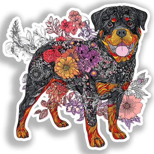 Rottweiler Dog Vinyl Decal Sticker for Car, Laptop, Tumbler and more # A018184-4" x 4"