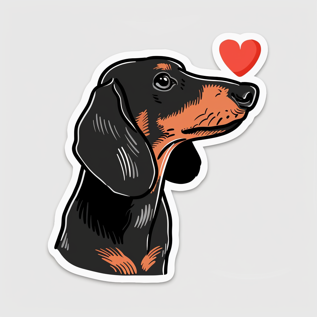 Dachshund Dog Heartcore Vinyl Decal Sticker for Car, Laptop, Tumbler and more # F012739