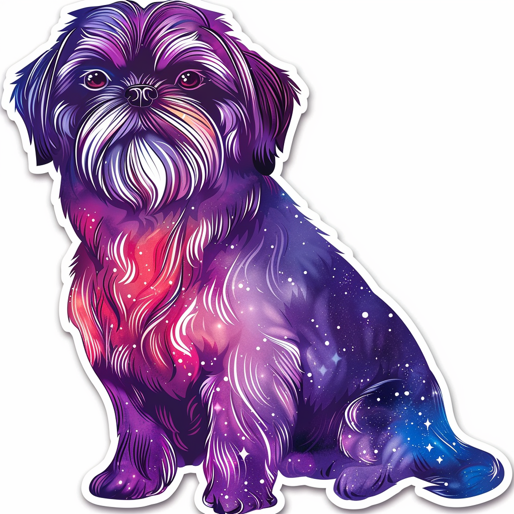 Adorable Shih Tzu Dog Expressive surreal Vinyl Decal Sticker for Car, Laptop, Tumbler and more # F018252