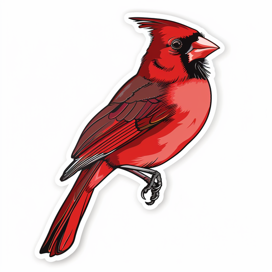 Sticker of a Cardinal Bird majestic Expressive surreal Vinyl Decal Sticker for Car, Laptop, Tumbler and more # F024241