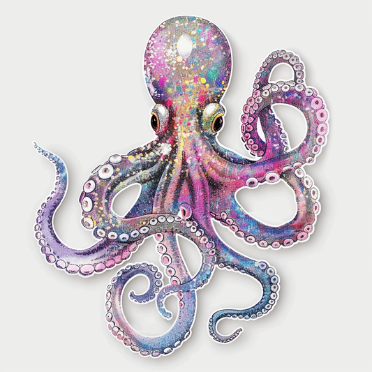 Sticker of a Octopus heartcore majestic Expressive surreal Vinyl Decal Sticker for Car, Laptop, Tumbler and more # F015456