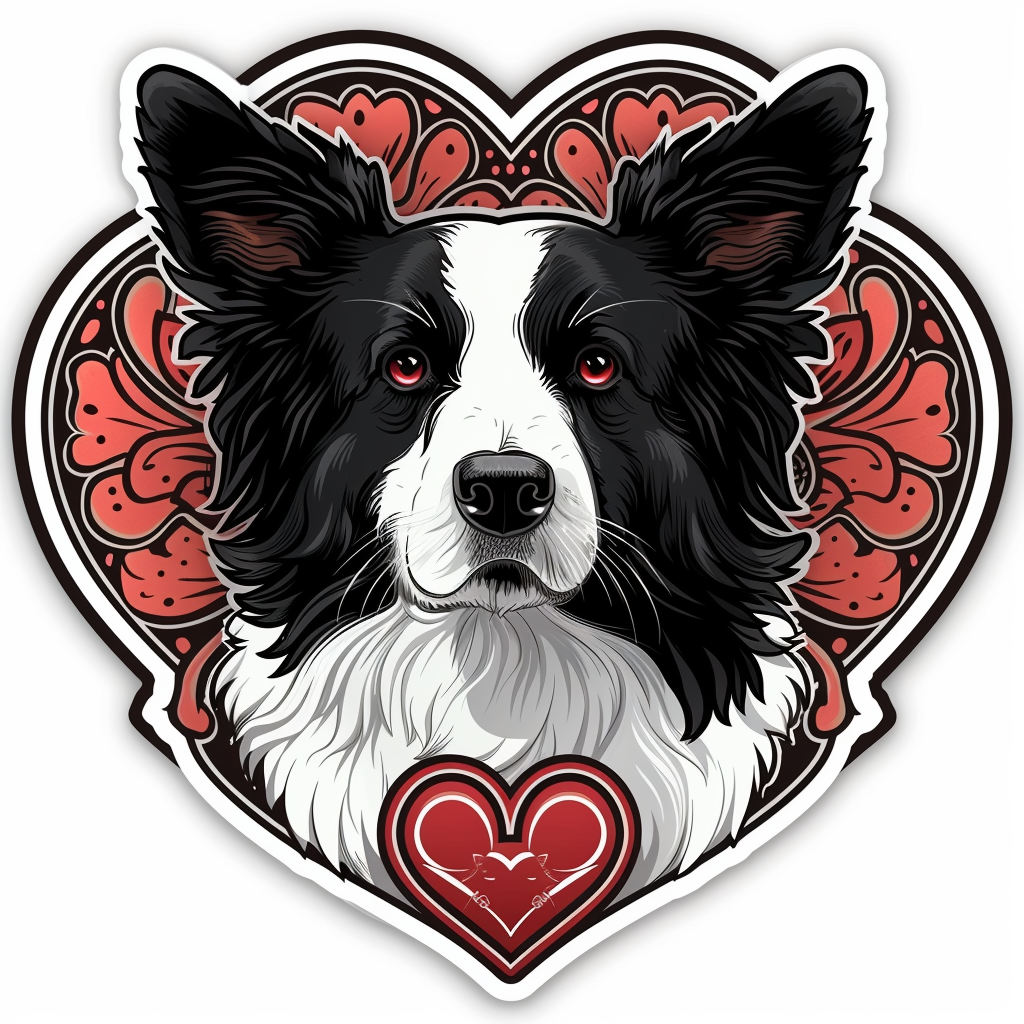 Sticker of a Border Collie Dog majestic Expressive surreal Vinyl Decal Sticker for Car, Laptop, Tumbler and more # F021876