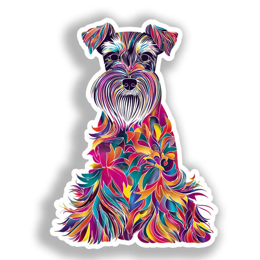 Miniature Schnauzer Dog Vinyl Decal Sticker for Car, Laptop, Tumbler and more # A019303-4" x 4"