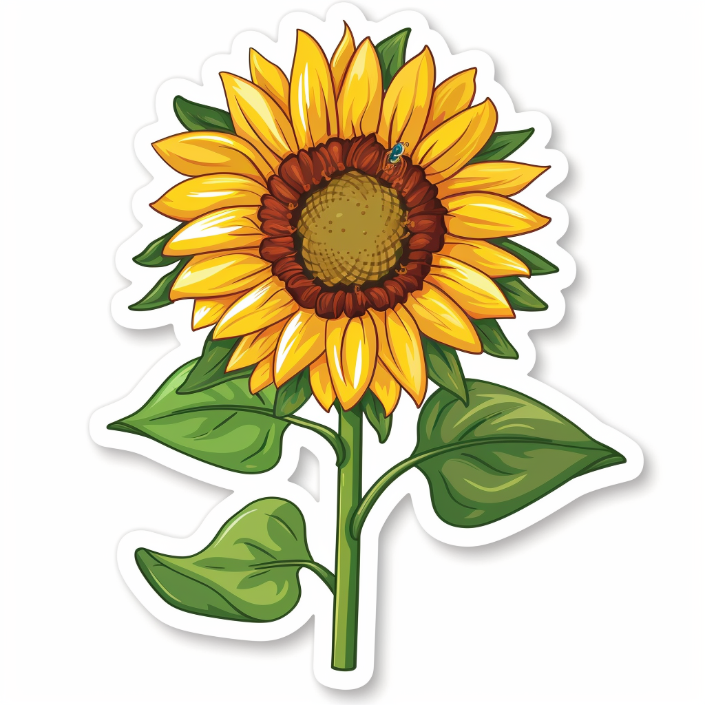 Sunflower flower majestic Expressive surreal Vinyl Decal Sticker for Car, Laptop, Tumbler and more # F023072