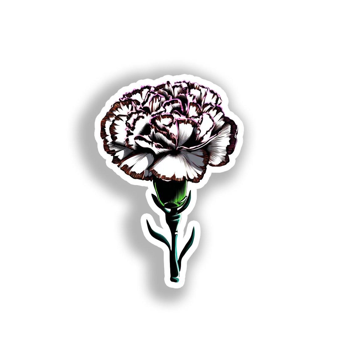 Carnation Flower Vinyl Decal Sticker for Car, Laptop, Tumbler and more # A018891-4" x 4"