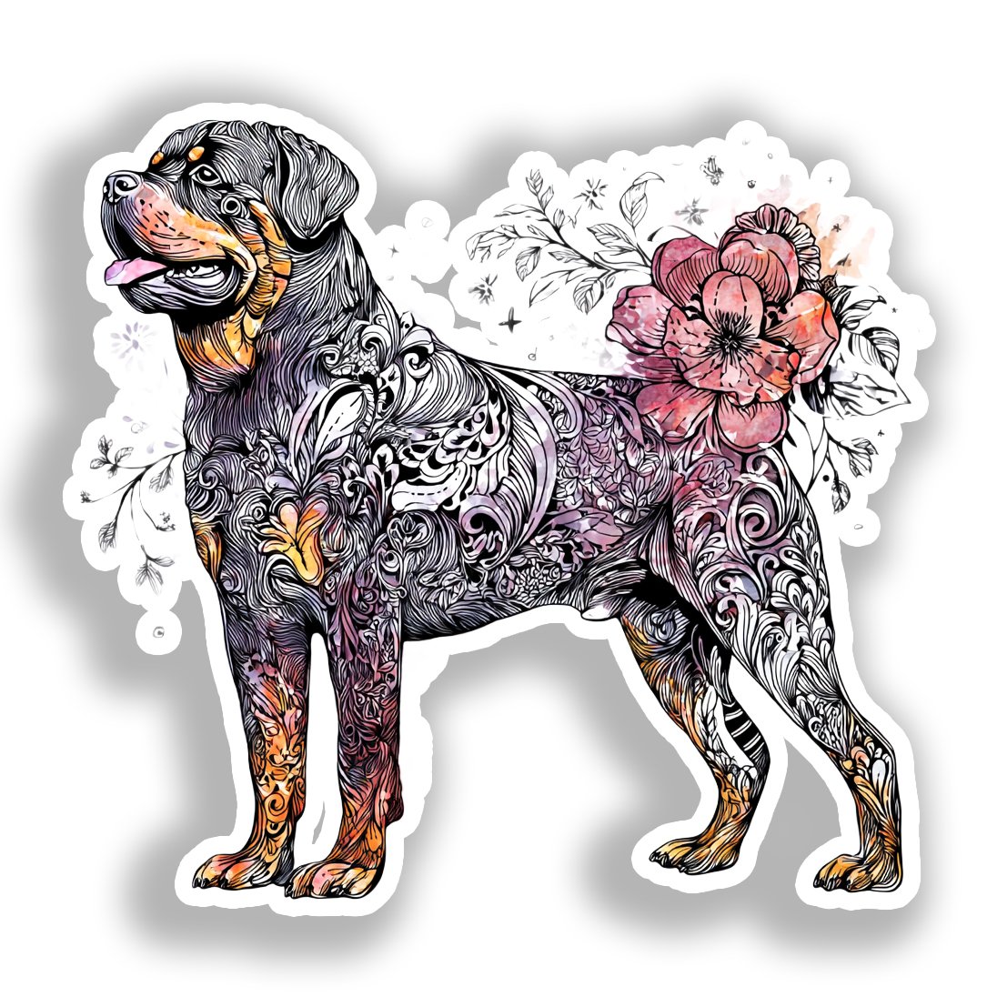 Rottweiler Dog Vinyl Decal Sticker for Car, Laptop, Tumbler and more # A018095-4" x 4"