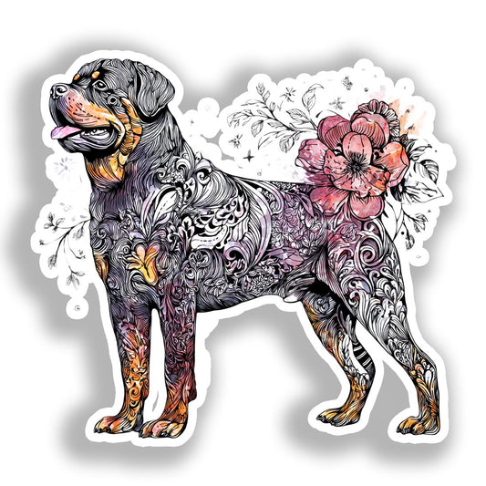 Rottweiler Dog Vinyl Decal Sticker for Car, Laptop, Tumbler and more # A018095-4" x 4"