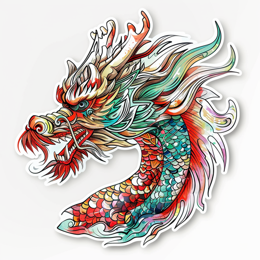 Dragon majestic Expressive surreal Vinyl Decal Sticker for Car, Laptop, Tumbler and more # F018950