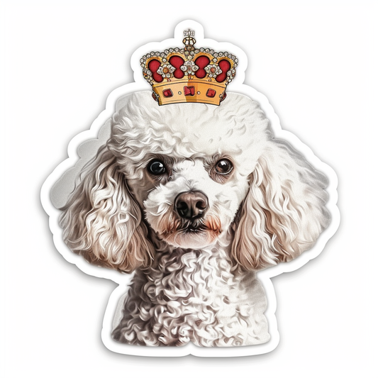 Poodle Dog crowned Vinyl Decal Sticker for Car, Laptop, Tumbler and more # F012599