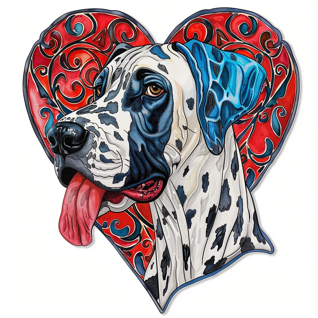 Great Dane Dog Expressive surreal Vinyl Decal Sticker for Car, Laptop, Tumbler and more # F022809