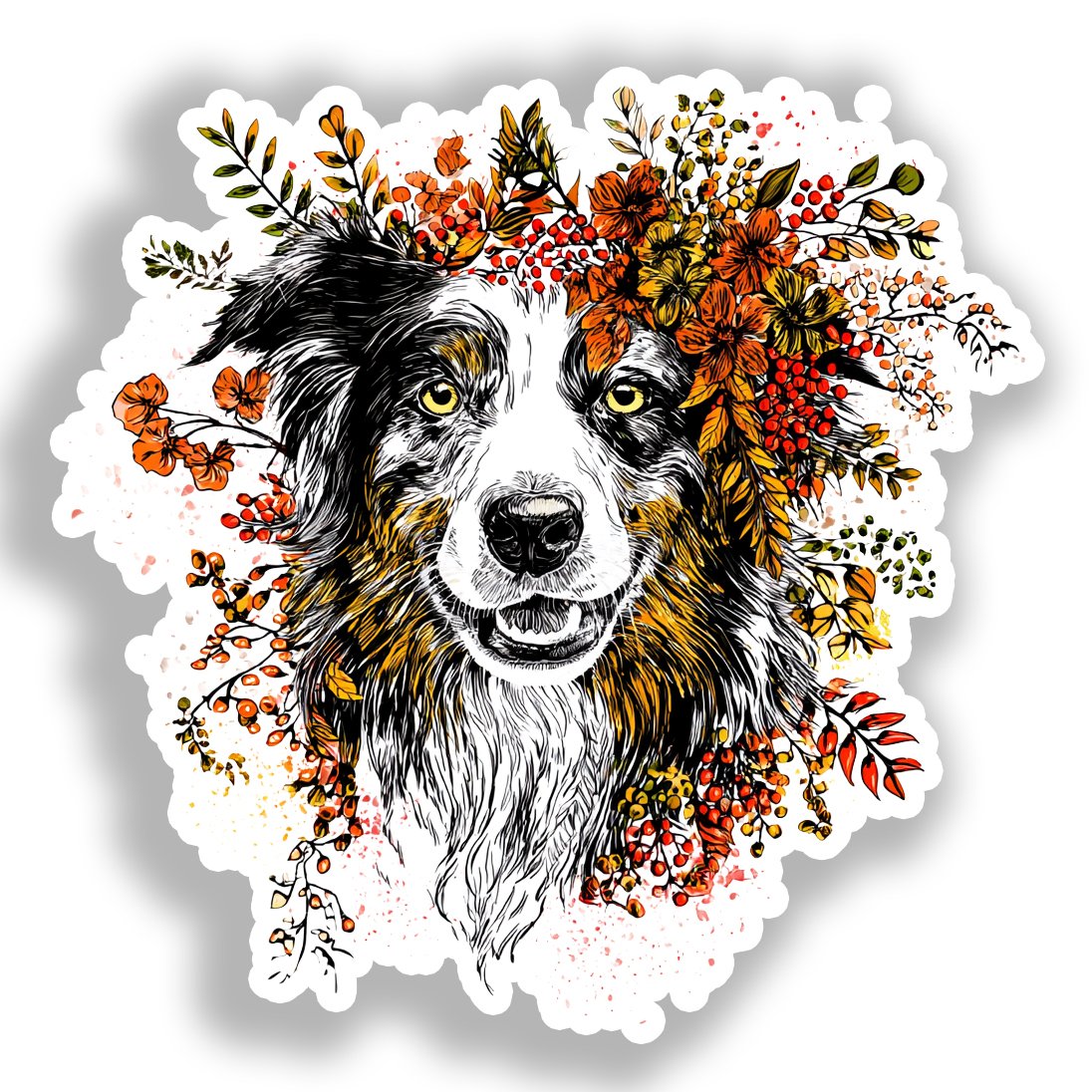 Australian Shepherd Dog Vinyl Decal Sticker for Car, Laptop, Tumbler and more # A018691-4" x 4"