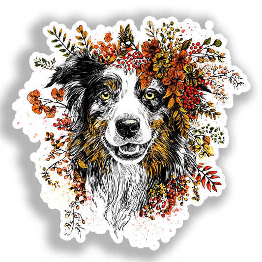 Australian Shepherd Dog Vinyl Decal Sticker for Car, Laptop, Tumbler and more # A018691-4" x 4"