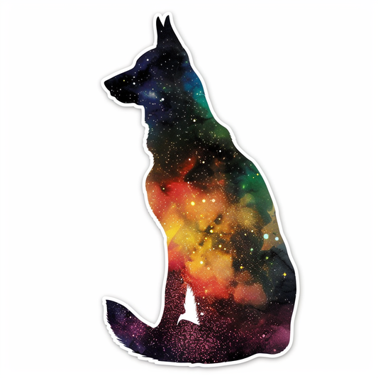 German Shepherd Dog galaxy Vinyl Decal Sticker for Car, Laptop, Tumbler and more # F011322