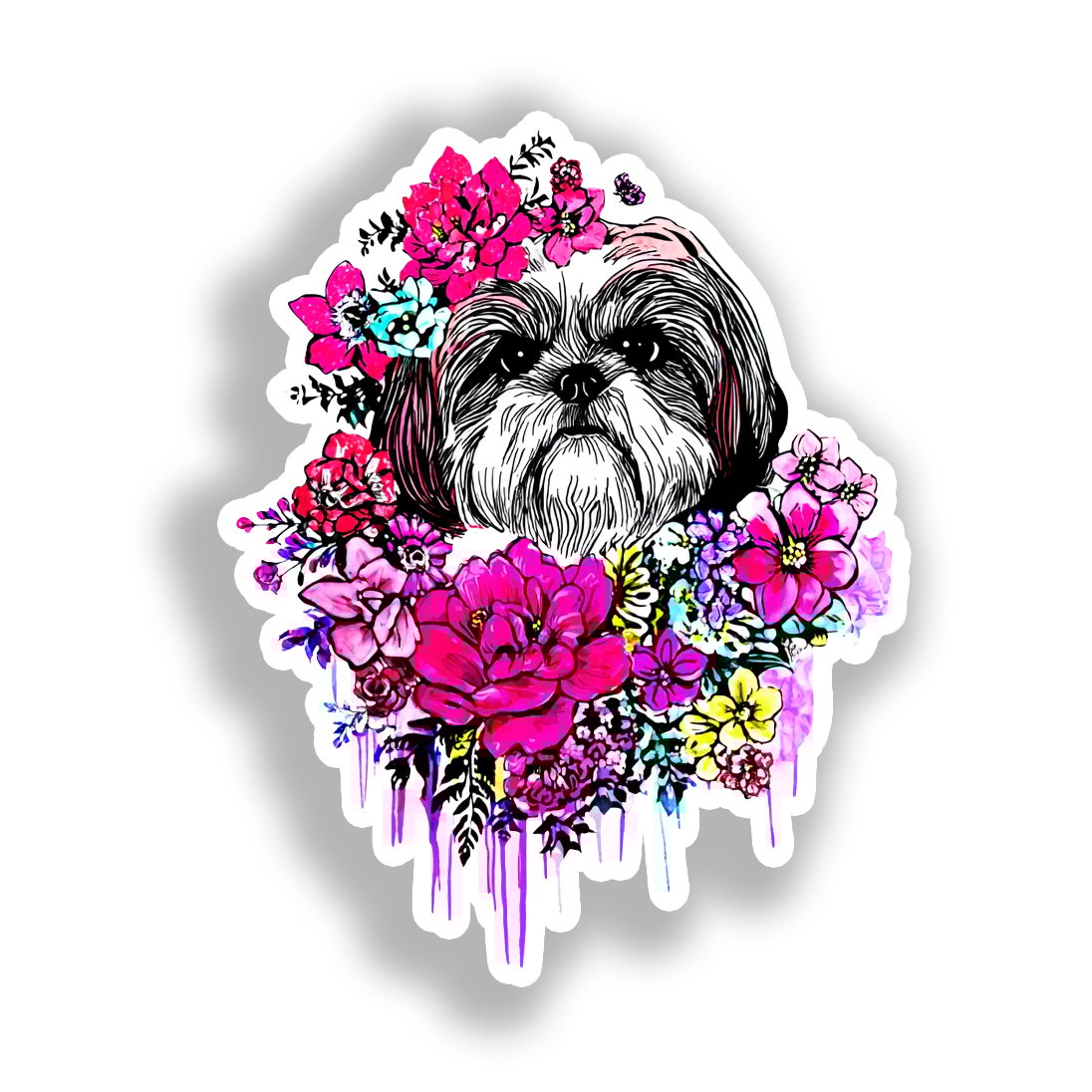 Shih Tzu Dog Vinyl Decal Sticker for Car, Laptop, Tumbler and more # A019193-4" x 4"