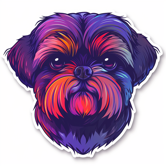 Adorable Shih Tzu Dog Expressive surreal Vinyl Decal Sticker for Car, Laptop, Tumbler and more # F018335