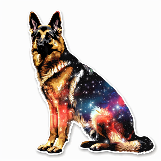 German Shepherd Dog galaxy Vinyl Decal Sticker for Car, Laptop, Tumbler and more # F011317