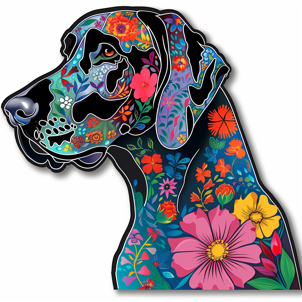 Great Dane Dog Expressive surreal Vinyl Decal Sticker for Car, Laptop, Tumbler and more # F022900