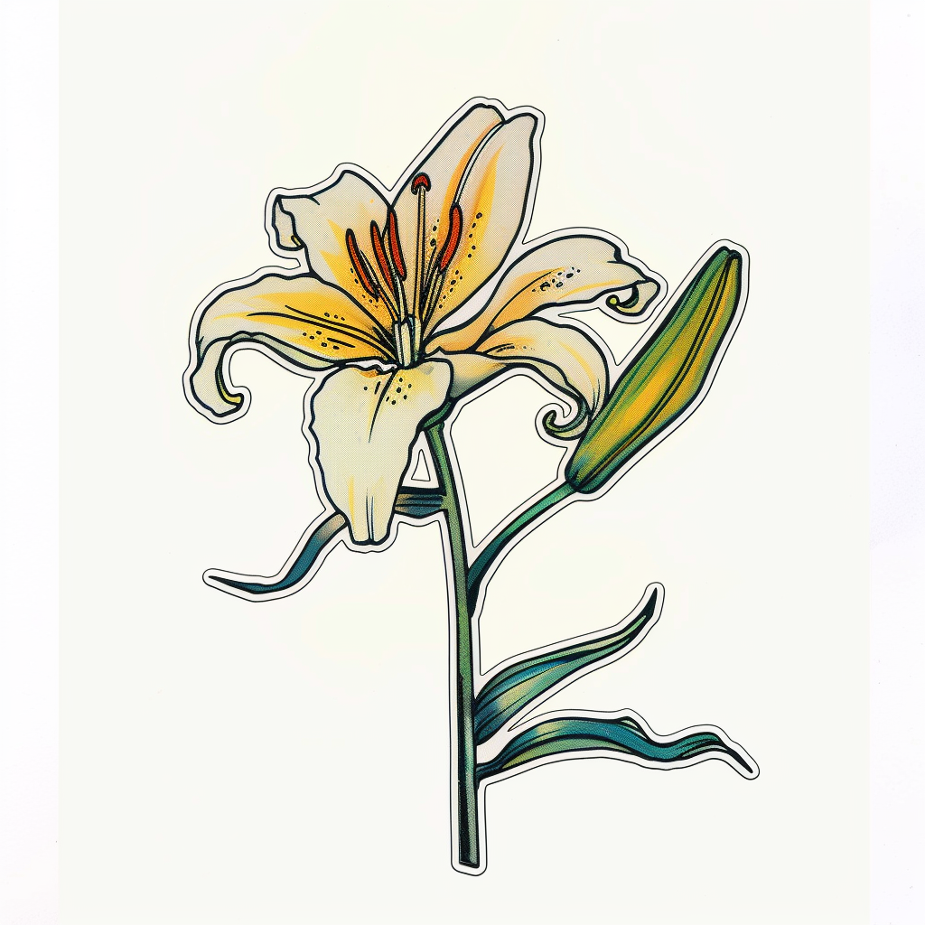 Lily flower majestic Expressive surreal Vinyl Decal Sticker for Car, Laptop, Tumbler and more # F023195