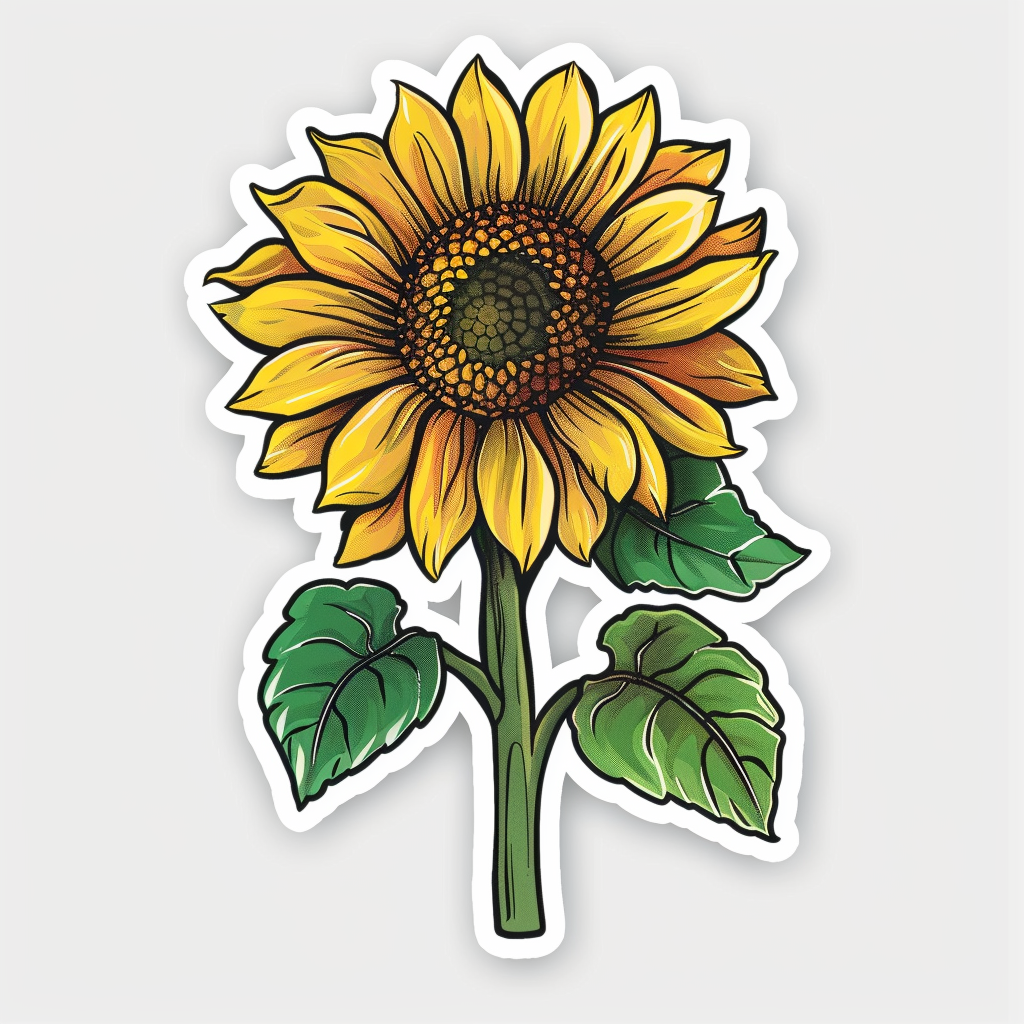 Sticker of a Sunflower  Vinyl Decal Sticker for Car, Laptop, Tumbler and more # F023375