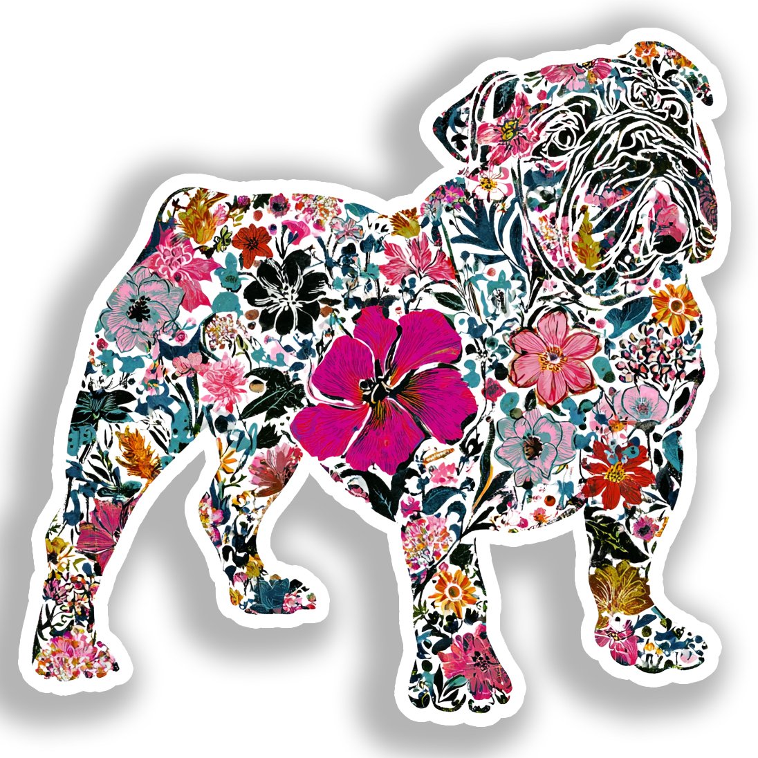 Bulldog English Dog Vinyl Decal Sticker for Car, Laptop, Tumbler and more # A018898-4" x 4"