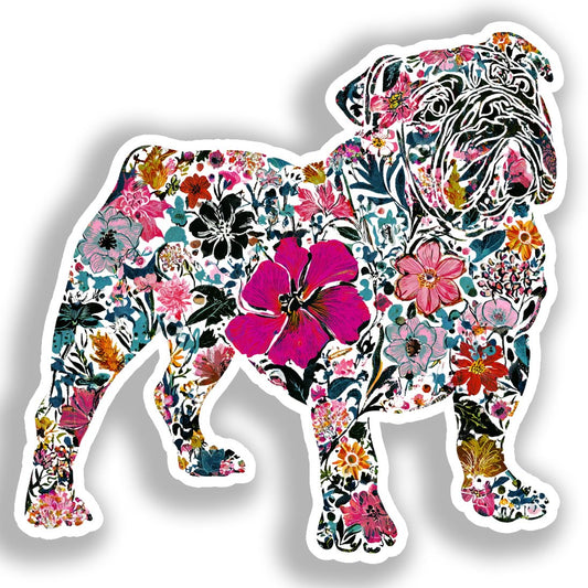 Bulldog English Dog Vinyl Decal Sticker for Car, Laptop, Tumbler and more # A018898-4" x 4"