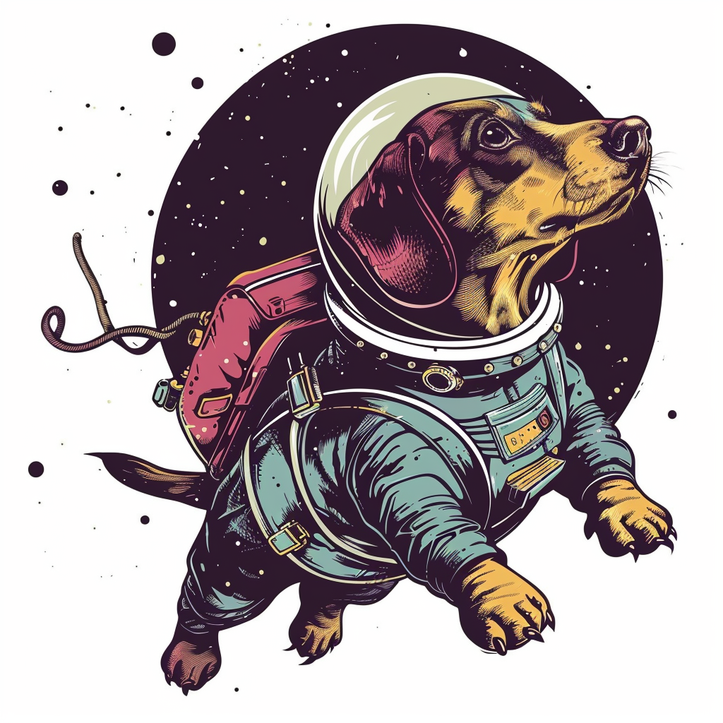 Dachshund Dog astronaut Vinyl Decal Sticker for Car, Laptop, Tumbler and more # F013187